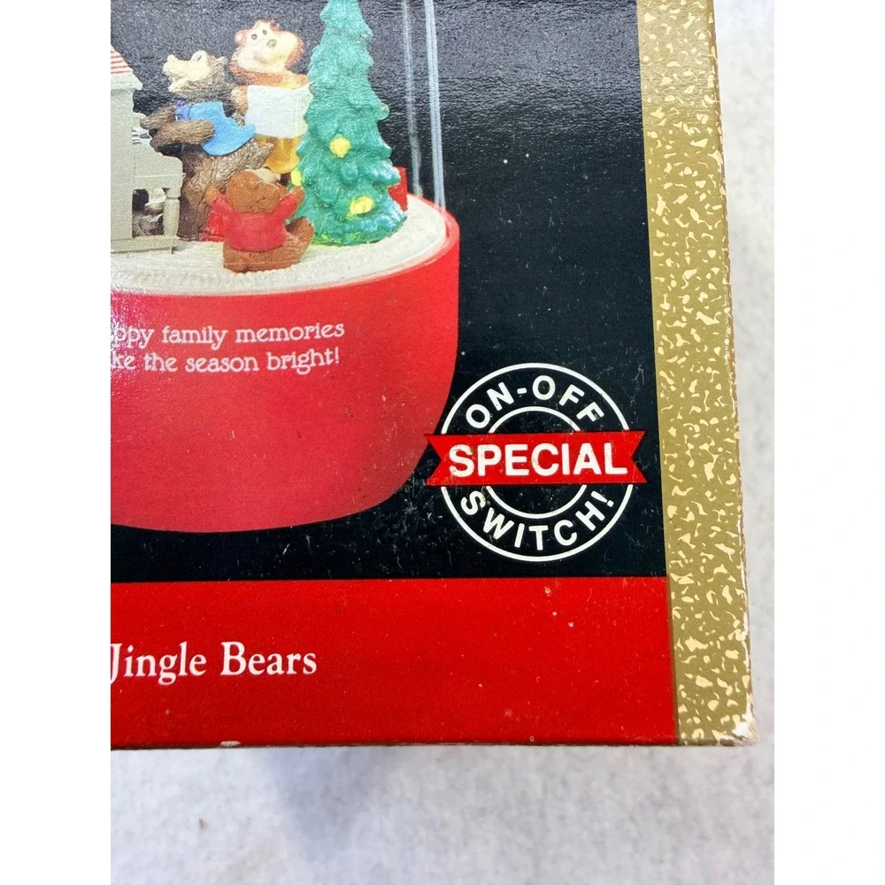 Hallmark Keepsake Magic Ornament Jingle Bears Musical Motion Light 1991 Vintage